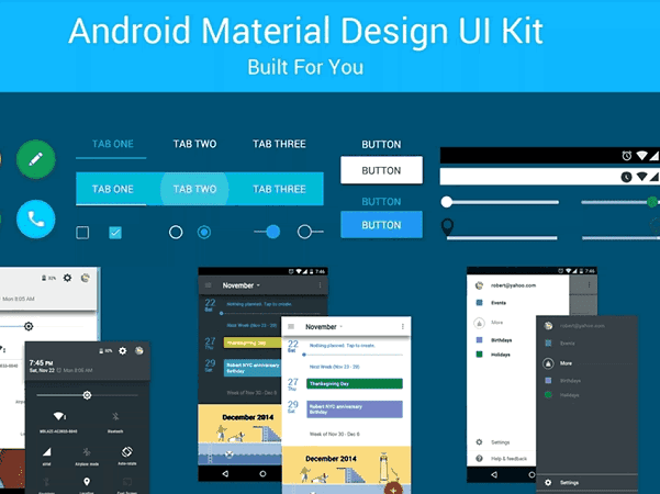 Android материал дизай PSD
