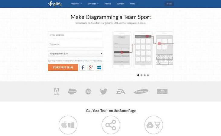 UX инструмент для дизайна - gliffy