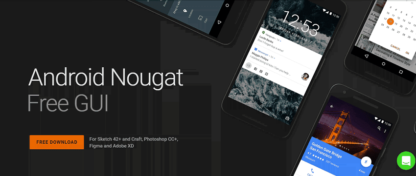 Android Nougat бесмлатный GUIдизайн