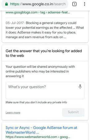 Google разрешит пользователям задавать вопросы прямо в результатах поиска