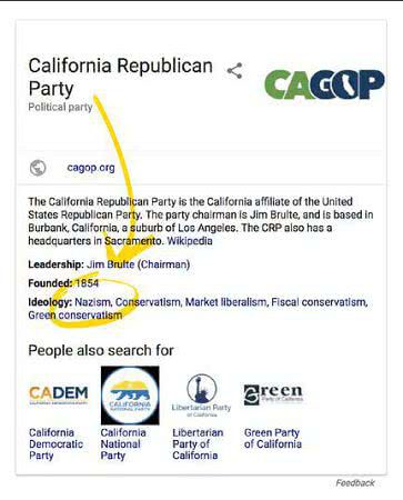 Поиск Google приравнял ведущую партию США к ... нацистам