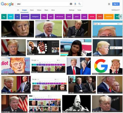 Поисковая система Google считает Трампа … идиотом